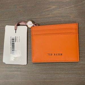 Ted Baker leather coral card holder NWT